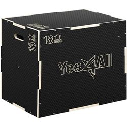 Yes4All MUN4 - Plyo in legno antiscivolo, 3 in 1, colore: nero, 50,8 x 45,7 x 40,7 cm