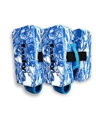 Fashy Beenzwemmer, aqua-fitnesszwemhulp, blauw marmerpatroon, verstelbare voetmanchetten voor waterfitness