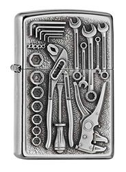 Zippo Windproof Lighter - Toolbox - Street Chrome, Emblem - Refillable for Lifetime Use - Adjustable Flame - Gift Box - Metal Construction - Made in USA