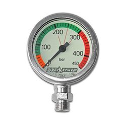 DiveSystem 450 bar manometer Sub450 bar met swivel, bodem wit,