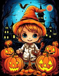 Haunted Halloween: Coloring Book for Kids