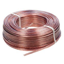 VENTON Câble d'enceinte - 2 x 2,5 mm² - En cuivre pur - HQ - 100 m - Câble Hi-Fi pour haut-parleurs et systèmes surround - Transparent - Fabriqué en Europe