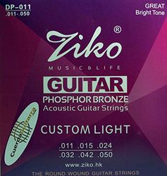 ZIKO DP-011 2 Set di Corde per Chitarra Acustica Phosphor Bronzo Calibro 011-050