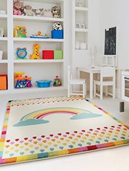 Benuta - Tappeto per bambini Noa Rainbow Multicolor 140 x 200 cm | Tappeto per giochi e cameretta dei bambini