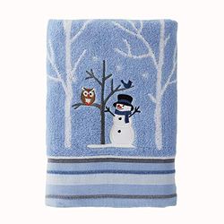SKL Home Asciugamano da bagno pupazzo di neve Amici invernali Regalo Natale Blu
