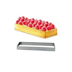 Déco Relief Mikroperforerad bakverk i rostfritt stål - rektangel 10 x 4 cm - professionell utrustning