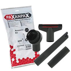 Paxanpax PFC873, Compatible Numatic Black Plastic All Purpose Brush, Crevice Tool, Round Dusting Brush Tool & Adapter Tube Accessory Kit (32mm)