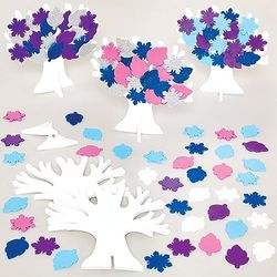 Baker Ross FX860 Kit albero d'inverno - Confezione da 5, Kit di decorazione natalizia per bambini
