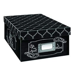 Pioneer Photo Albums b-1bw/Chev Chevron Design Photo Storage Box Eclettico Chalkboad Shared Design