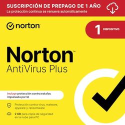 Norton Antivirus Plus 2025 |1 Dispositivo| 1 año con renovación automática| Descarga digital