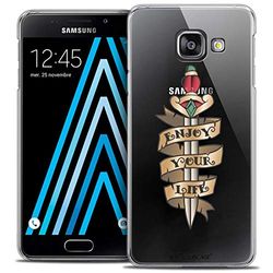 Caseink - Beschermhoes voor Samsung Galaxy A3 2016 (A310) [Crystal Motief HD Collectie Tatoo Lover Design Enjoy Life - Rigide - Ultra dun - Gedrukt in Frankrijk]