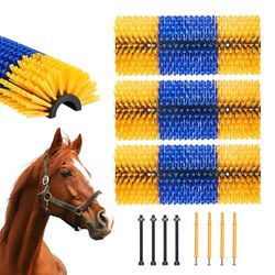 VEVOR Brosse à Gratter pour Bétail Cheval Anti-démangeaisons 43,5 x 19 cm Lot de 3 avec 6 Vis, Griffoir pour Soulager Démangeaisons du Dos, Nettoyage, Toilettage, de Chevaux, de Cochons, de Bovins