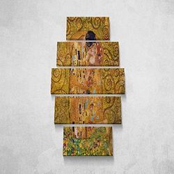 HOMEMANIA Quadro Ispirazioni D'Autore - 5 Pezzi - Arte E Graffiti - per Soggiorno, Camera - Multicolore in Poliestere, Legno, 100 x 3 x 60 cm