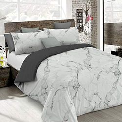 Italian Bed Linen Duvet Cover Fashion, Microfibre, Marble, Small Double
