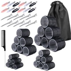 50 Pieces Heatless Curling, Magic Curlers with 24 Hair Clips for All Short, Medium or Long Hair
