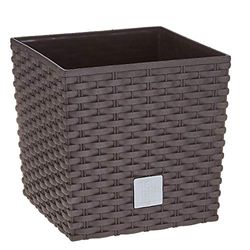 Vaso Rato da 4 litri con contenitore per piantare in ocra scuro 17 x 17 x 17 cm.