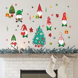 WALPLUS 80x140cm Kerst Combo Decoraties Muurstickers Kerst kabouters Rond De Boom Muur Kunst Raam Display Klampt Display Stickers Woonkamer Verkoop Klaring Thuis Woonkamer Slaapkamer DIY Gift