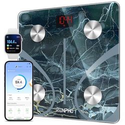 Balance Impedancemetre RENPHO, Pese Personnes Connectée Électronique avec Affichage Digital, Balance Pese Personne avec 13 Données Corporelles