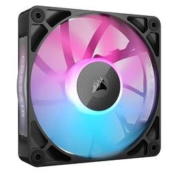 Watio Wave Ventilateur auxiliaire 120 mm RGB avec connecteur iCue, idéal pour améliorer la ventilation du système. Design noir élégant