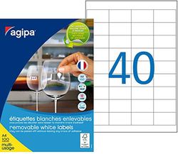 agipa 3270241140149 uniwersalne etykiety 48,5 x 25,4 mm prostokątne białe