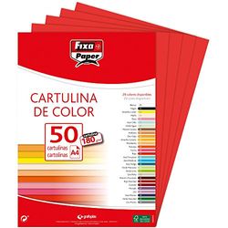 Fixo 11110351 – Pack of 50 Card, A4, Red