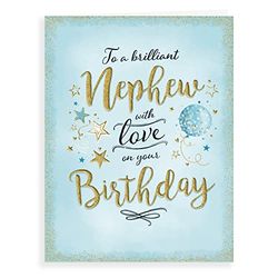 Piccadilly Greetings Modern Birthday Card Nephew - 8 x 6 inches