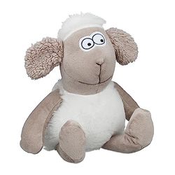 Relaxdays deurstopper schaap, zacht, zand, vloer, H x B x D: 23 x 22 x 20 cm, decoratie, voor kinderkamer, grijs/wit