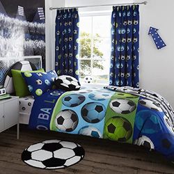 Football Blue Funda Nórdica + Funda de Almohada Cama 90cm - 160x220+50x110