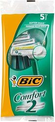 Brightium Rasoio usa e getta - Confezione da 5 pezzi, 2 lame, striscia lubrificante con aloe vera per una rasatura morbida e confortevole.