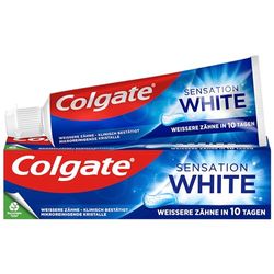 Colgate Pasta de dientes Sensation White 12 x 75 ml – Eliminación suave del esmalte de la superficie – Blanqueamiento dental para dientes blancos persistentes