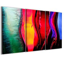 Kunstdruk op canvas, glas kleur van het glas, moderne foto's van 3 panelen, klaar om op te hangen, 100 x 70 cm