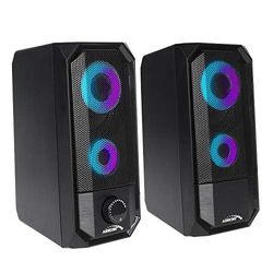 Audiocore AC845 Haut-parleur Bluetooth avec rétro-éclairage LED Haut-parleur pour PC 10W RMS USB Compact stéréo (AC845)