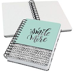 SIGEL JN623 Jolie Spiral notebook, Curly Mint, dotted (dot grid), 120 gsm, 16,8 x 21,5 cm, hardcover, 240 pages, mint Green, Black, White