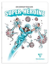 Clairefontaine 319361C – Un cuaderno de piqué compartido «supercuidadante» 96 páginas, 24 x 32 cm, cuadrícula grande, cubierta de cartulina plastificada, visual aleatorio