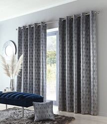 Enhanced Living Broadway Silver Energy Saving Thermal Patterned Curtains forBedrooms and Living Rooms Pair 46 x 90 inch (117x229cm)