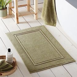 Drift Home - Tapis de Bain Kaki (50 x 80 cm) - Doux et Absorbant - Premium 550GSM - Coton Durable Recyclé - Lavable - Vert