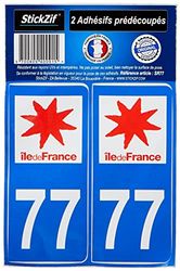 STICKZIF SR77 Sticker Plaque Department 77, Set of 2 Blue 4.5 x 10 cm