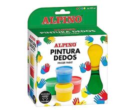 Alpino Karton z 4 kolorami farby do palców po 100 ml. Jasne kolory, idealne do rozwoju ostatecznych zdolności psychomotorycznych dziecka.