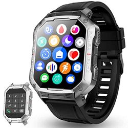 Montre Connectée avec Appel Bluetooth 5.1/Numérotation, Montre Intelligente Sport IP67, Smartwatch 20 Modes Sportifs Fréquence Cardiaque, Oxygène Sanguin, Météo, Réveil, Calories pour Android iOS