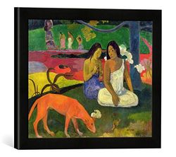 Ingelijste foto van Paul Gauguin "Arearea, 1892", kunstdruk in hoogwaardige handgemaakte fotolijst, 40x30 cm, mat zwart