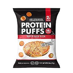 Shrewd Food Protein Puffs, Brick Oven Pizza, 14g Protein, Gluten Free & Non-GMO, 2.25 Oz (Pack of 12)