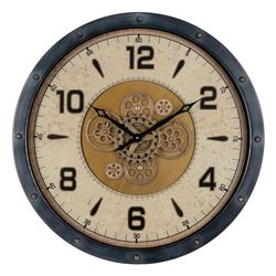 BigBuy Home Reloj de Pared Negro Dorado Cristal Hierro 72 x 9 x 72 cm (3 Unidades)
