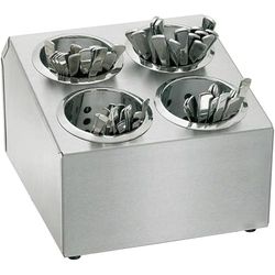 Adexa KFB04B Commercial Stainless Steel Cutlery Basket Holder, 4 Hole