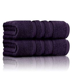 GC GAVENO CAVAILIA 100% Ringspun Cotton, Luxury 550 GSM Zero Twist Sheets, Egyptian, Purple, 70x120 Bath Towel