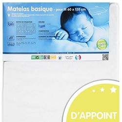 Babycalin – Colchón, material no tejido, 60 x 120 x 8 cm, color blanco