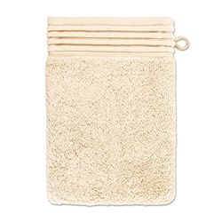 Möve Loft Plain Wash Mitt with Chenille Piping 20 x 15 cm 100% Cotton (Spinair) Beige