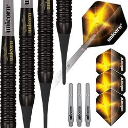 Unicorn Soft Tip Darts Set | Gary 'The Flying Scotsman' Anderson | Brass Barrels with Matt Black Coating | 18 g