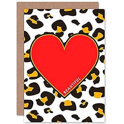 Wee Blue Coo Leopard Shapes Beautiful Greetings Card