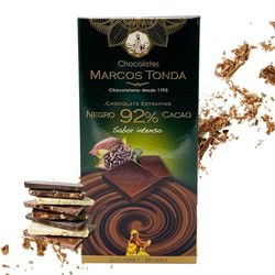 Chocolates Marcos Tonda – Chocolate Negro 92% Artesano | Chocolate Negro 100g | Chocolate 92% De Cacao | Chocolates Originales Para Regalar