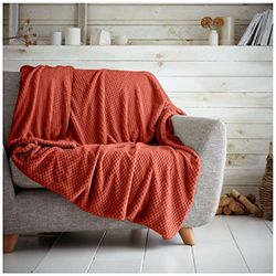 GC GAVENO CAVAILIA Coperta morbida, soffice per divani o divani, coperta termica calda e accogliente, ruggine, 150 x 200 cm, 727392